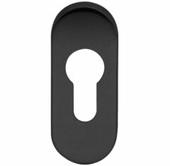 Cilinderplaatje ovaal 12mm zwart