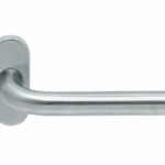 Gatdeel op ovaal rozet deurkruk Boda RVS mat