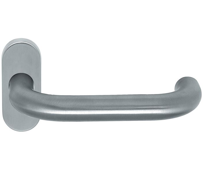 Gatdeel op ovaal rozet deurkruk Chase RVS mat