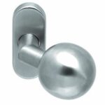 Knopkruk bol verkropt op ovaal rozet RVS mat