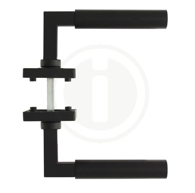 Intersteel deurkruk Bau-Stil op vierkant rozet mat zwart