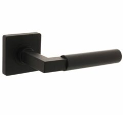 Intersteel gatdeel deurkruk Bau-Stil rechts op vierkant rozet mat zwart