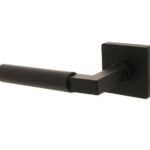 Intersteel gatdeel deurkruk Bau-Stil links op vierkant rozet mat zwart