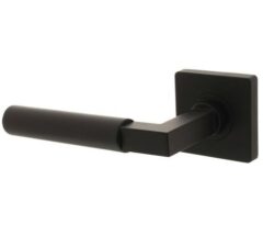 Intersteel gatdeel deurkruk Bau-Stil links op vierkant rozet mat zwart