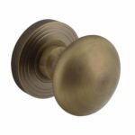 Intersteel Knop op rozet vast gemonteerd met ril oud gebruineerd