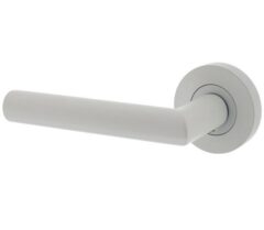 Intersteel gatdeel Deurkruk Bastian links op ronde rozet 52x10mm met nokken wit