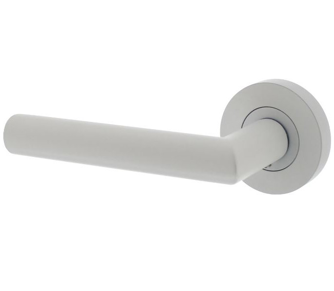 Intersteel gatdeel Deurkruk Bastian links op ronde rozet 52x10mm met nokken wit