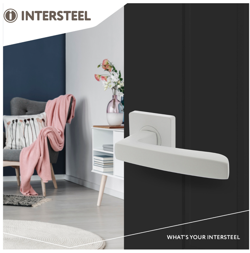 Intersteel gatdeel Deurkruk Minos rechts Op Vierkant Rozet Wit