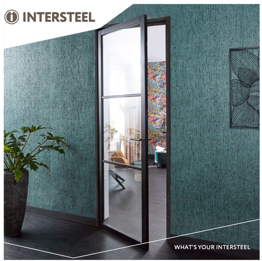 Intersteel gatdeel Deurkruk Jura met platte ronde rozetten zelfklevend ø30mm antraciet grijs