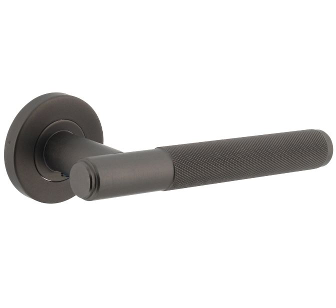 Intersteel gatdeel Deurkruk Rombo rechts op rozet ø53x8mm rvs antraciet grijs