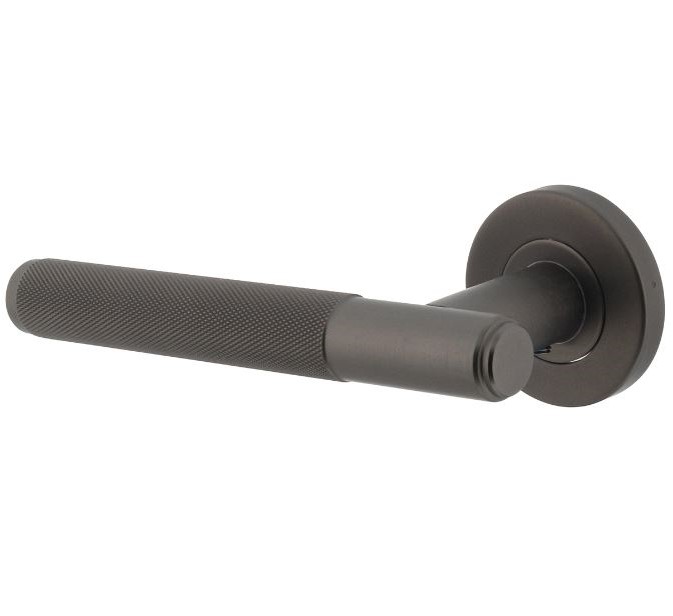 Intersteel gatdeel Deurkruk Rombo links op rozet ø53x8mm rvs antraciet grijs