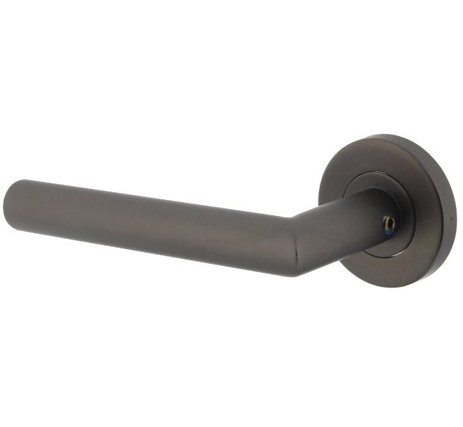 Intersteel gatdeel Deurkruk Hoek 90° links op rozet ø53x8mm rvs antraciet grijs