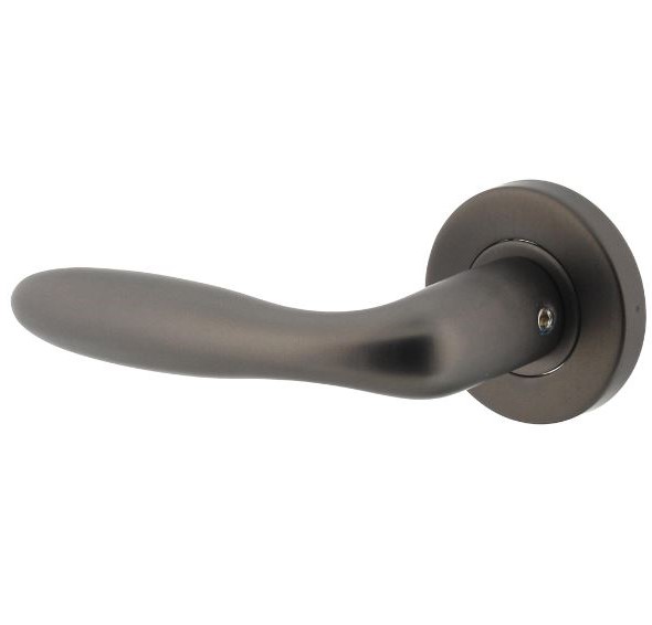 Intersteel gatdeel Deurkruk Jupiter links op rozet ø53x8mm rvs antraciet grijs