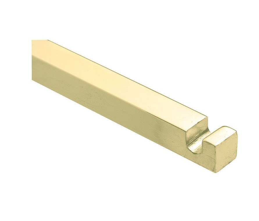 Losse espagnoletstang voor Kruk/Pomp espagnoletten 9x1100mm messing gelakt