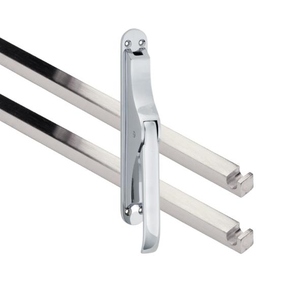 Pomp-espagnolet Elegant Glans Chroom Inclusief 2 Stangen