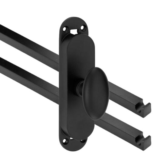 Kruk-espagnolet Ei ovaal Mat Zwart Inclusief 2 Stangen