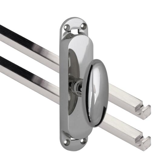 Kruk-espagnolet Ei ovaal Glans Nikkel Inclusief 2 Stangen