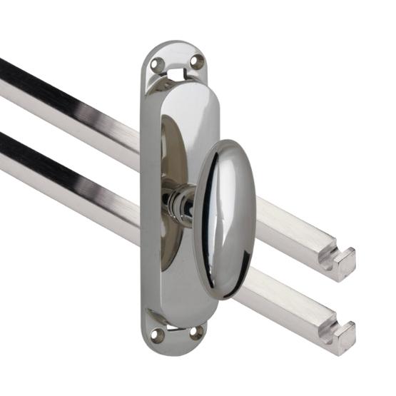 Kruk-espagnolet Ei ovaal Glans Chroom Inclusief 2 Stangen