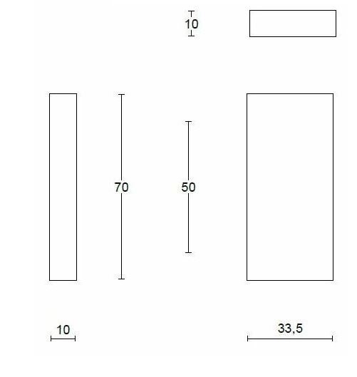 Blind Plaatje SQUARE LSQB32 rechthoekig mat zwart