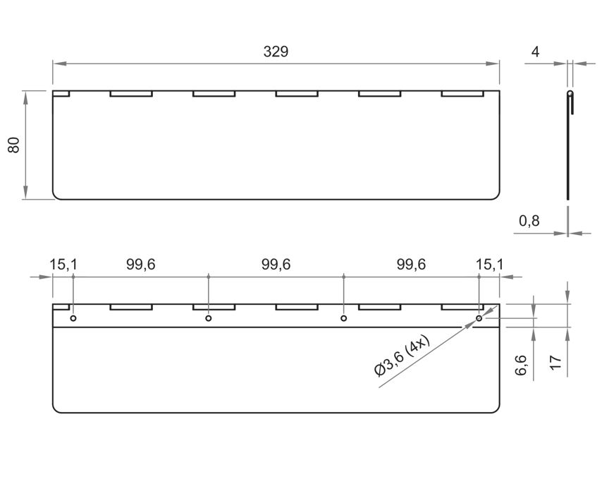 Tochtklep rechthoek RVS mat