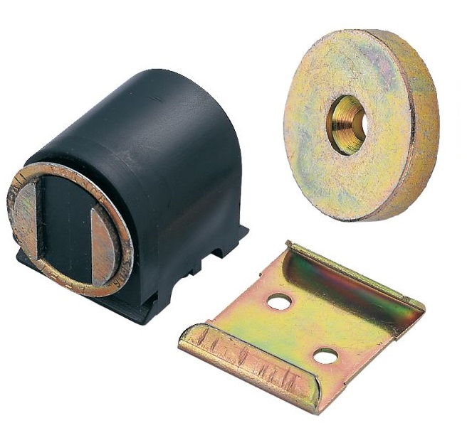 Magneetsnapper COMPACT met tegenplaat Zwart
