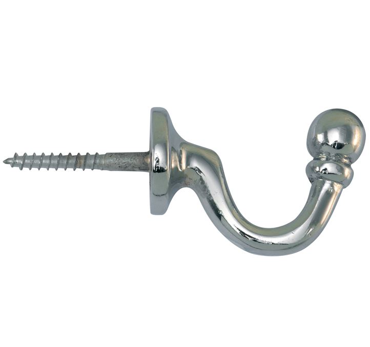 Schroefhaak Kogel 47mm glans chroom