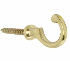 Schroefhaak Kogel 31mm messing ongelakt
