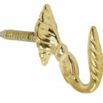 Schroefhaak Enkel 20mm messing gelakt