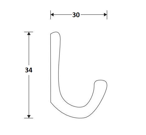 Kanhaak Enkel 34mm messing ongelakt