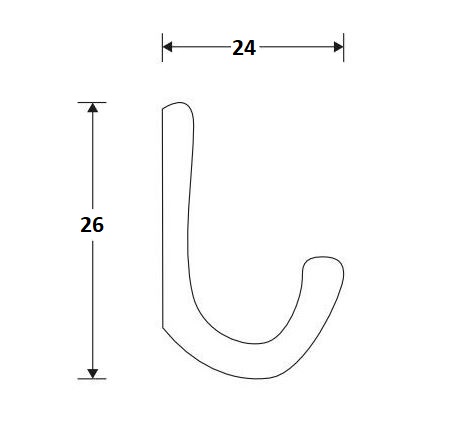 Kanhaak Enkel 26mm messing ongelakt