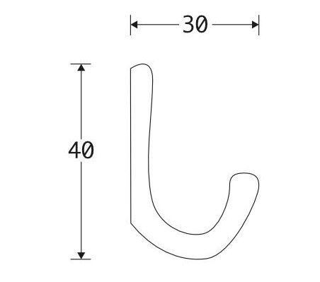 Kanhaak Enkel 40mm messing ongelakt
