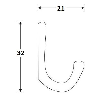 Kanhaak Dubbel 32mm messing ongelakt