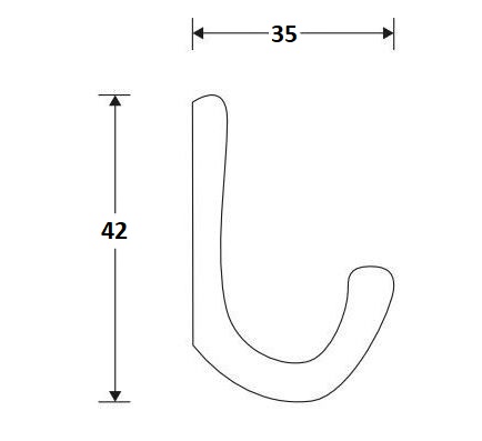 Kanhaak Enkel 42mm aluminium glans nikkel
