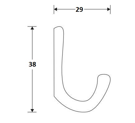 Kanhaak Enkel 38mm aluminium glans nikkel