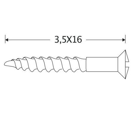 Houtschroef (4 stuks) 3,5x16 mm mat nikkel ongelakt