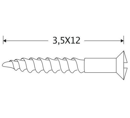 Houtschroef (4 stuks) 3,5x12 mm mat nikkel ongelakt