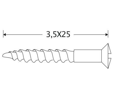 Houtschroef (4 stuks) 3,5x25 mm glans nikkel