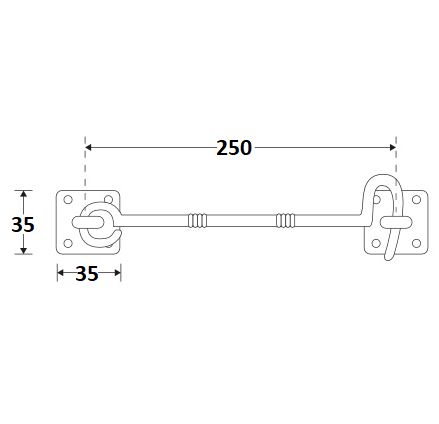 Kajuithaak 250mm glans nikkel