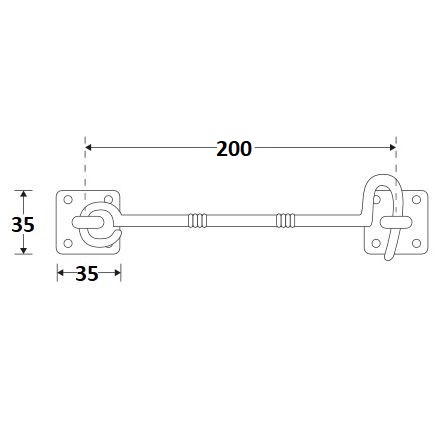 Kajuithaak 200mm glans nikkel