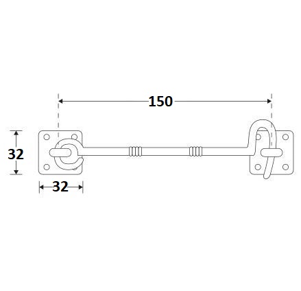 Kajuithaak 150mm glans nikkel