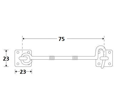 Kajuithaak 75mm glans nikkel