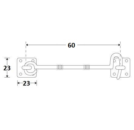 Kajuithaak 60mm messing ongelakt
