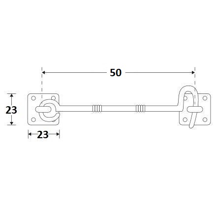Kajuithaak 50mm messing ongelakt