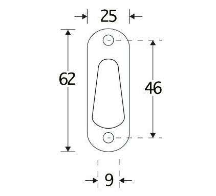 Slot afdekrozet met klep mat chroom