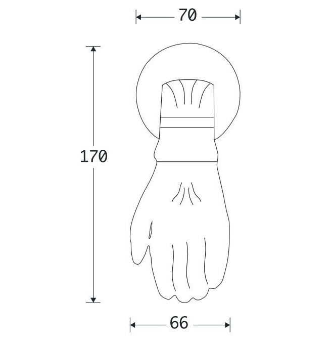Deurklopper Hand ijzer zwart