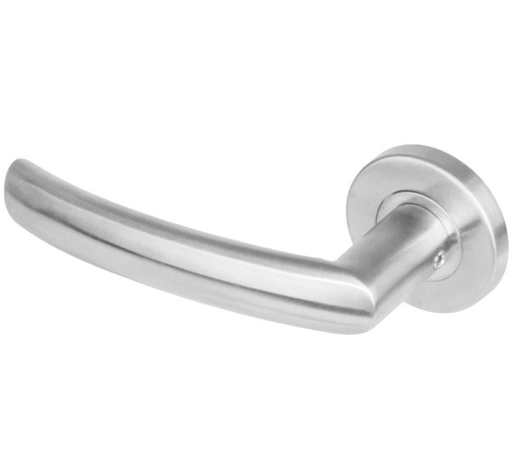 Intersteel gatdeel Deurkruk Blok links op Rond Rozet RVS