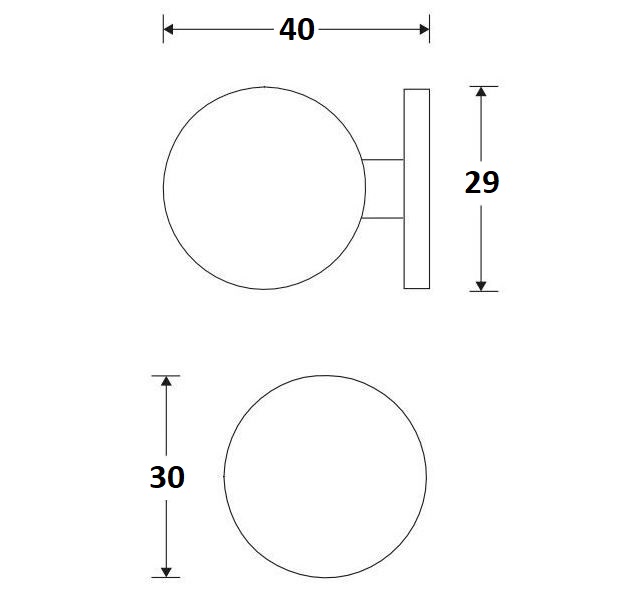 Meubelknop Kogel 30mm glans nikkel