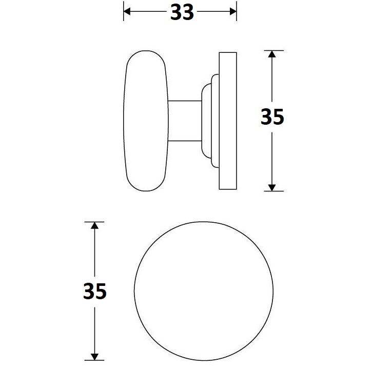 Meubelknop Fungo 35mm mat nikkel gelakt