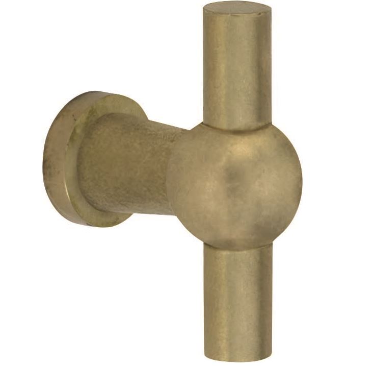 Meubelknop Chemin de Fer 58x10mm messing antiek