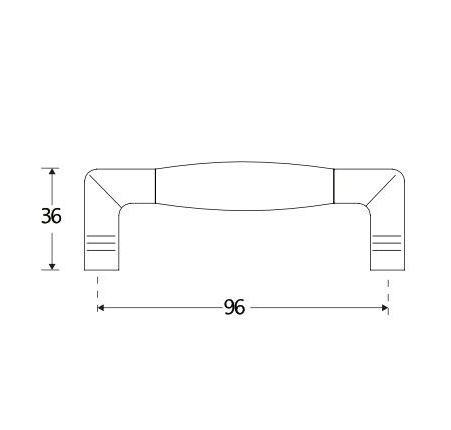 Meubelgreep Ton ebben 96 mm glans nikkel